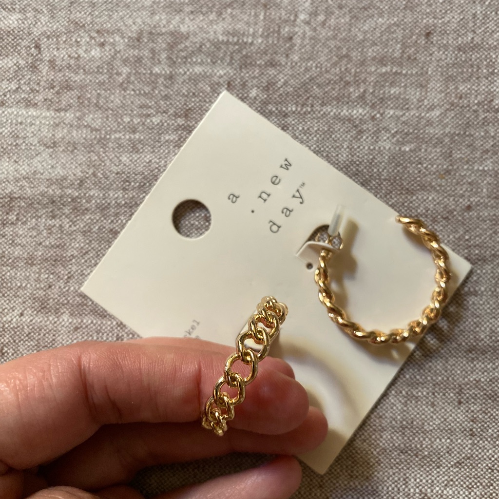 A New Day Gold Chain Hoop Earrings New With Tags 25$